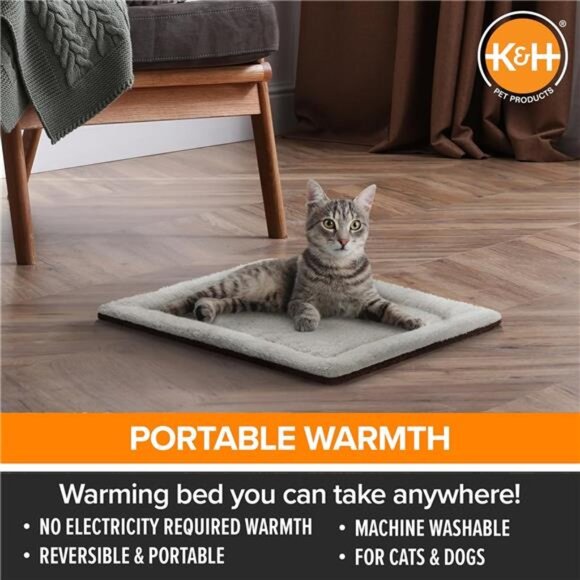 Self-Warming Cat Pad Self Heating Pad for Cat Reversible Beds Blanket 21 x 17 in - Picture 3 of 7